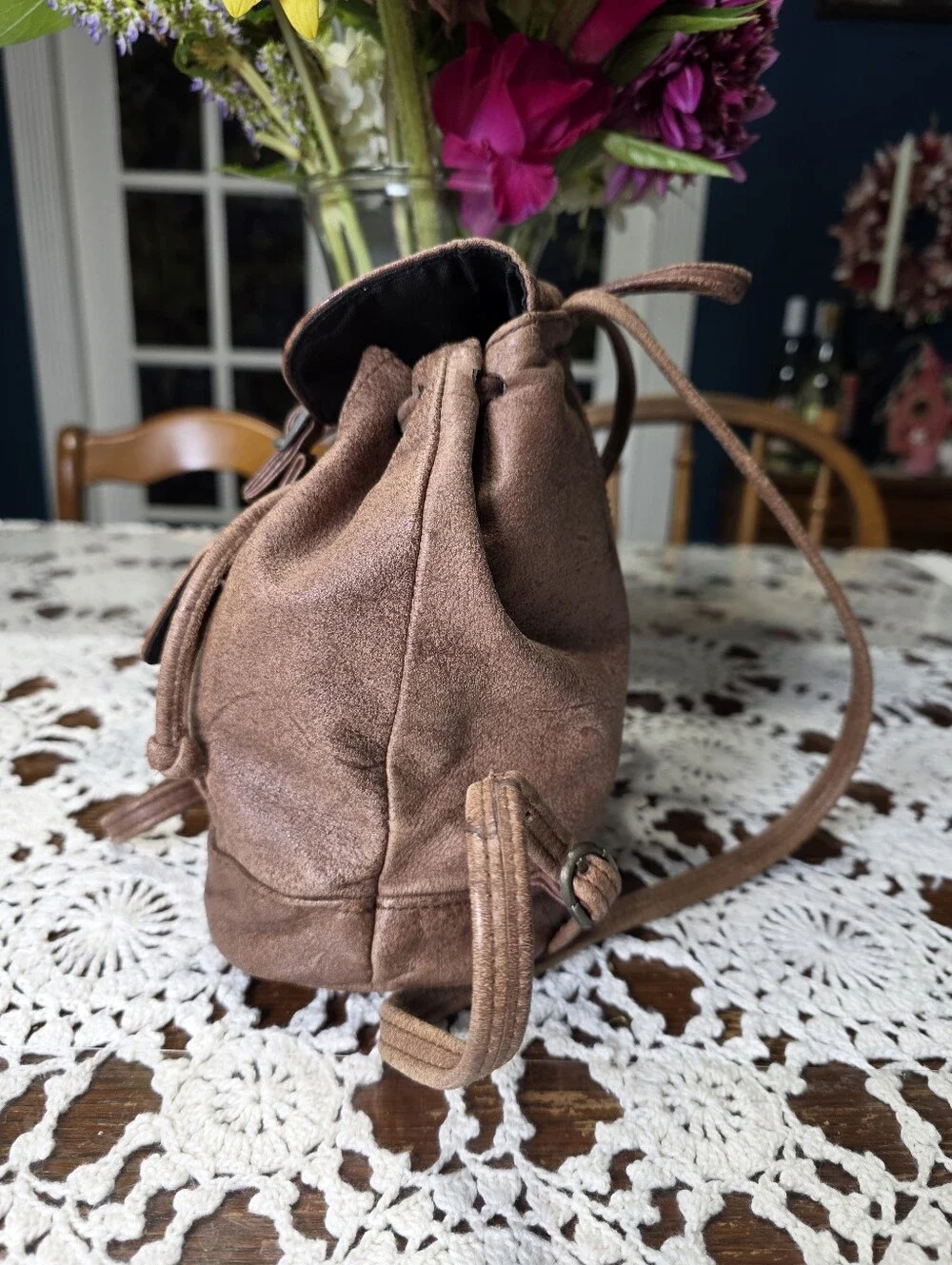 Wilson's Weathered Brown Leather Mini Backpack Shoulder Bag